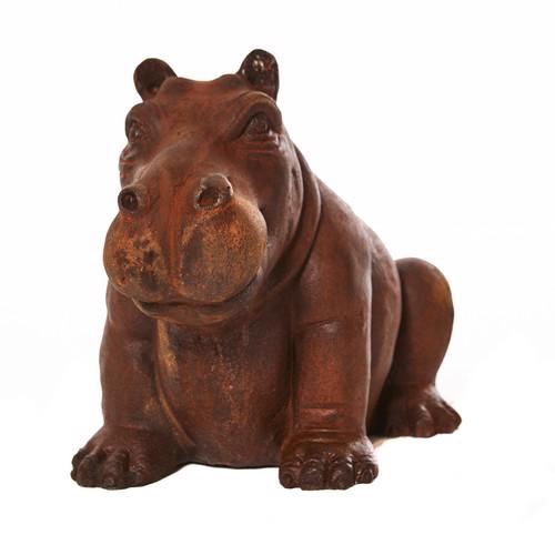 Cast Iron Small Happy Hippo Statue **SALE**