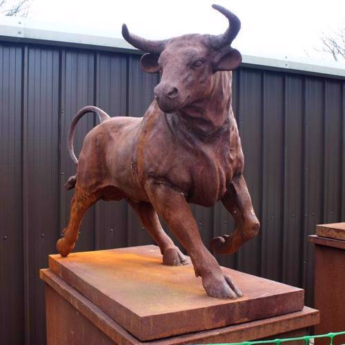 Cast Iron Giant Bull Statue