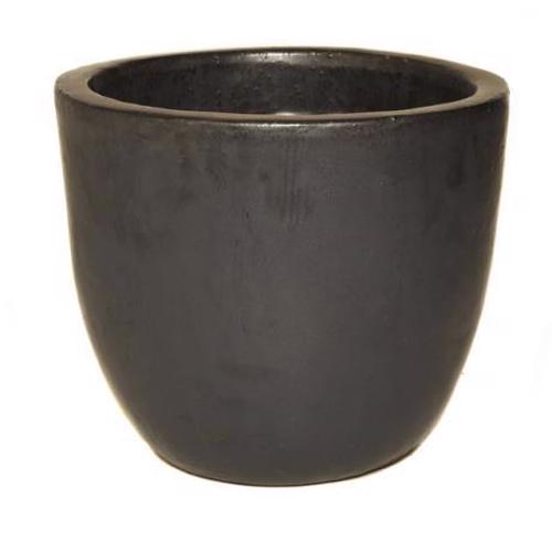 Ceramic - Glazed Egg Pot Planter - Charcoal
