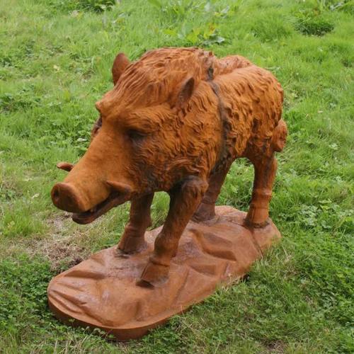 Cast Iron Wild Boar Statue - 820mm High
