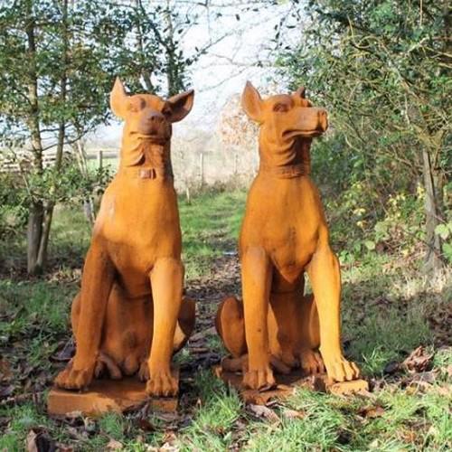 Cast Iron Welcome Dogs Statue - 1060mm High