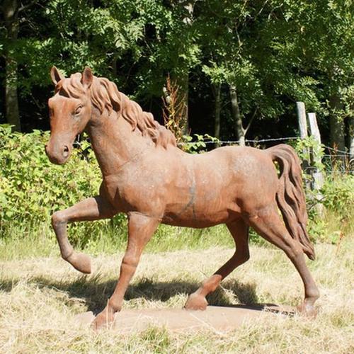 Cast Iron Large Trotting Horse Statue - 1220mm High