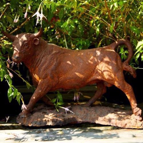 Cast Iron Miniature Bull Statue - 230mm High