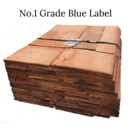 No. 1 Grade - Blue Label Western Red Cedar square edge shingles cladding