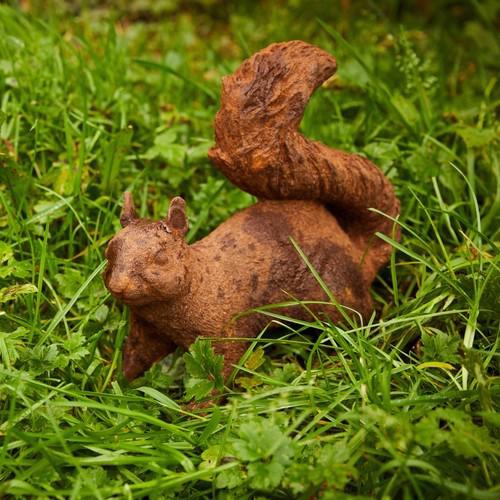 Cast Iron Foraging Squirrel Statue - 270mm High