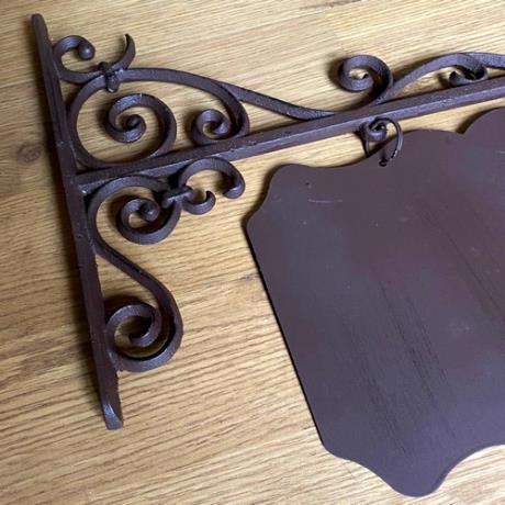 Cast Iron Ornate Sign Board Statue