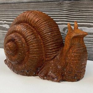 Cast Iron Garden Snail Statue - 140mm High