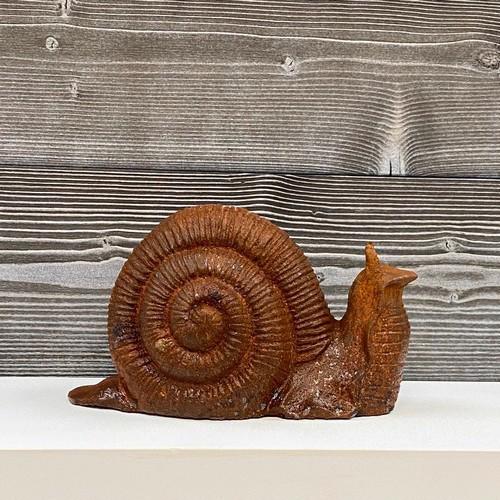 Cast Iron Garden Snail Statue - 140mm High