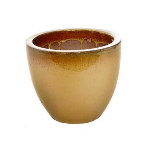 Ceramic - Glazed Egg Pot Planter - Gold