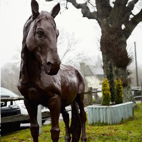 Cast Iron Lifesize Proud Horse Statue - 1900mm High
