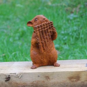 Cast Iron Mini Musical Mouse Statue - 185mm High