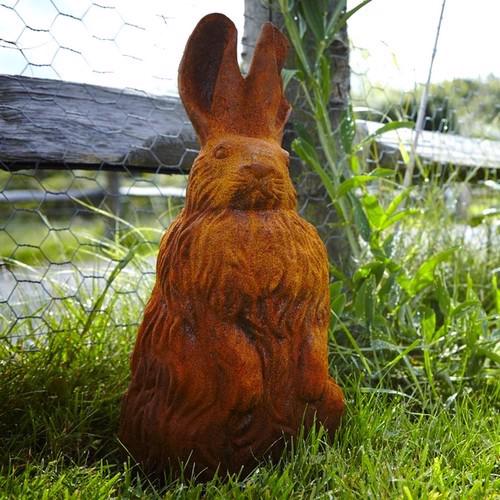 Cast Iron Sitting Bunny Statue - 400mm High