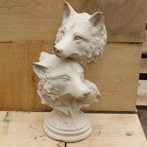 Cast Iron Fox Family Statue