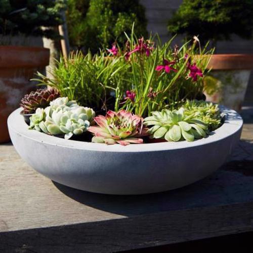 Polystone - Contemporary Dish Bowl Planter