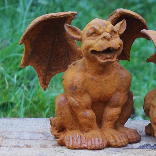 Cast Iron Cheeky Gargoyle Statue - 165mm High