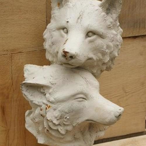 Cast Iron Fox Family Statue