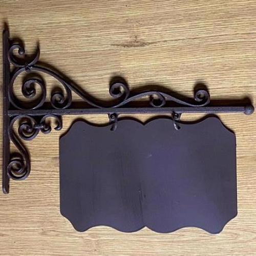 Cast Iron Ornate Sign Board Statue - 20mm High