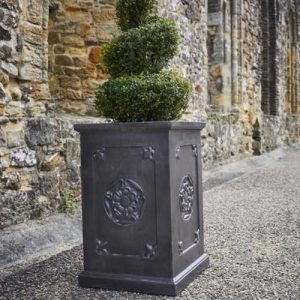 Clayfibre - Heritage Collection - Rose Tall Box Planter - Silver - 450W x 700H x 450L mm