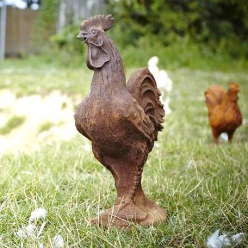 Cast Iron Cockerel Statue - 560mm High