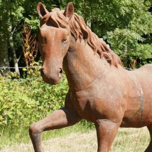 Cast Iron Large Trotting Horse Statue - 1220mm High