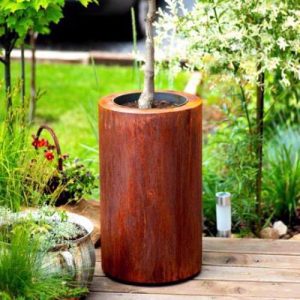 Corten Steel - Cylindro High Cylinder Round Pot Planter - Rust