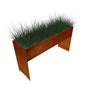 Corten Steel - Barium Rectangular Trough Planter - Rust - 490W x 900H x 1800L mm