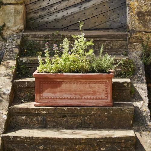 Terracini - Heritage Collection - Patterned Rectangular Trough Planter - Terracotta