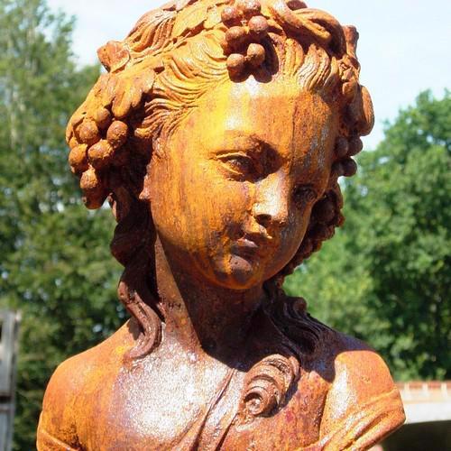 Cast Iron Small Roman Lady Statue