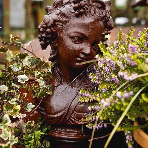 Cast Iron Small Roman Lady Statue