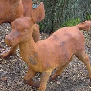 Cast Iron Frolicking Calf Statue