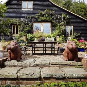 Cast Iron Happy Hippo Statue - 700mm High