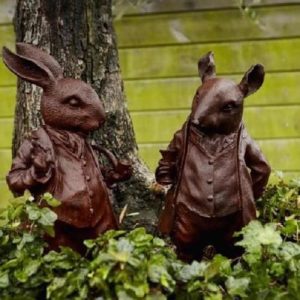 Cast Iron Woodland Creature - Pair Statue - 480mm High - Pair