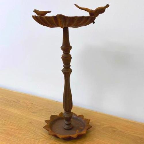 Cast Iron Ornate Bird Bath Statue - 740mm High