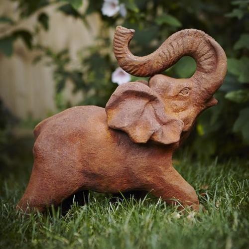 Cast Iron Majestic Elephant Statue - 330mm High