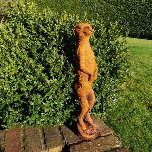 Cast Iron Mischeivous Meerkat Statue - 500mm High