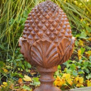 Cast Iron Pine Cone Finial Statue
