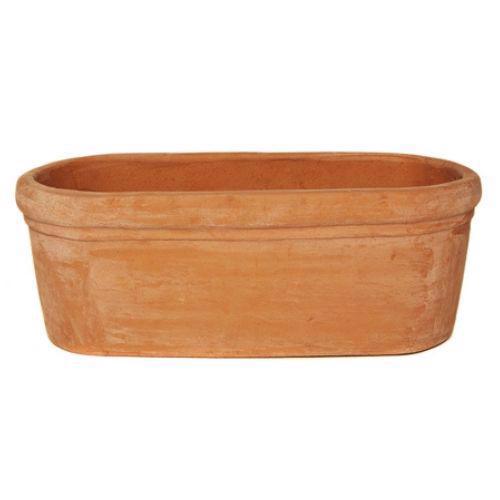 Terracini - Oval Rectangular Trough Planter - Terracotta