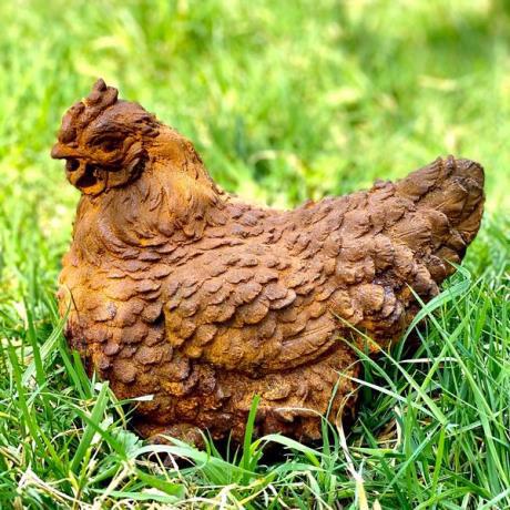 Cast Iron Fluffy Hen Statue