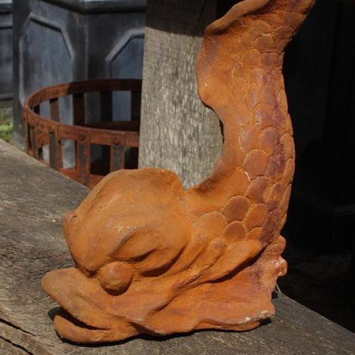 Cast Iron Curly Fish Statue