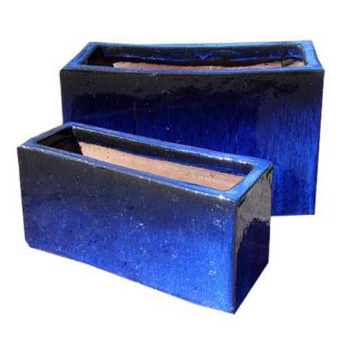 Ceramic - Glazed Rectangular Trough Planter