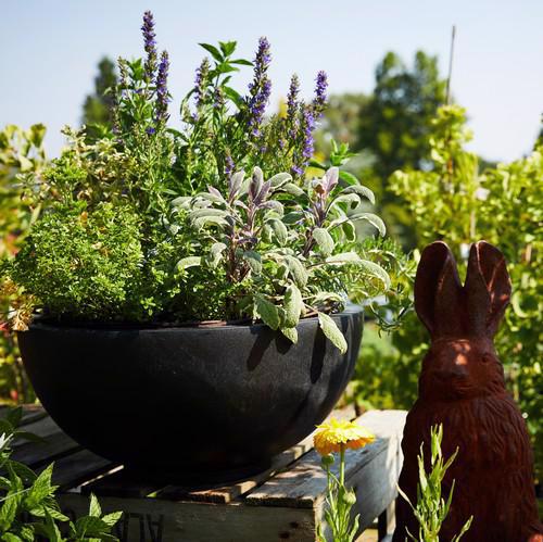 Polystone - Contemporary Hemisphere Bowl Planter