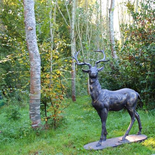 Cast Iron Majestic Stag - Gold Statue