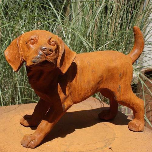 Cast Iron Puppy Dog Statue