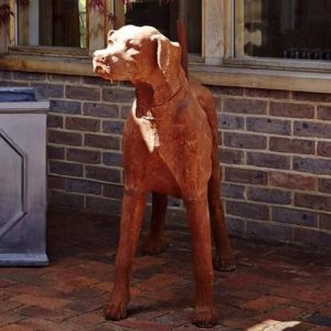 Cast Iron Standing Rhodesian Ridgeback Statue - 950mm High