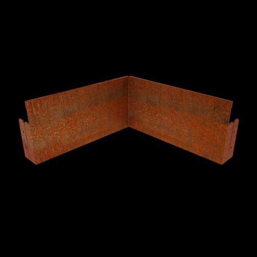 Corten Steel Folded Edging with Tabs - 150 (H)mm