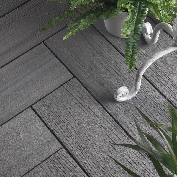 Fiberdeck Decking Harmony Ocean Grey Scalloped 138mm x 23mm