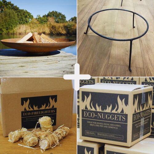 Bundle Deal - 1000mm Corten Steel Fire pit and accessories