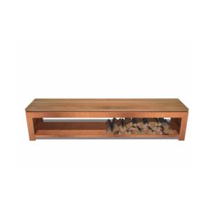 Jardi Corten Wood Storage Bench - 2000 x 400 x 430 (H)mm