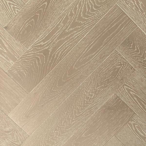 BENTON Engineered Oak Herringbone flooring, Grey Limed