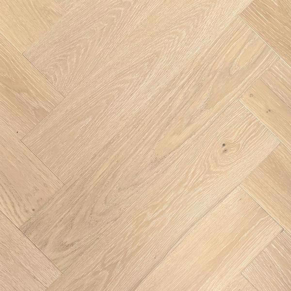 WITLEY Engineered Oak Herringbone flooring, Ice White Limed
